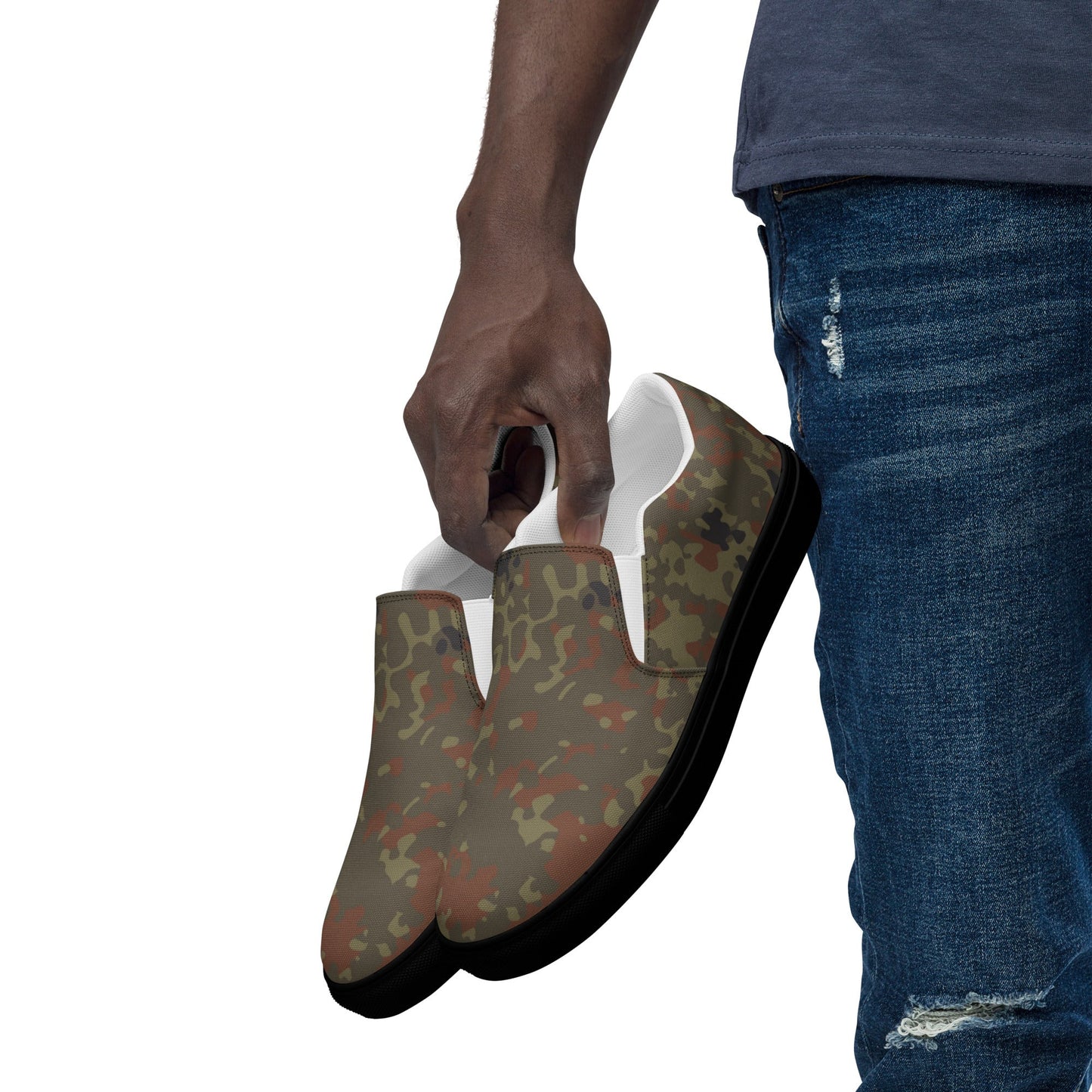 German Flecktarn CAMO Mens Slip-On Canvas Shoes