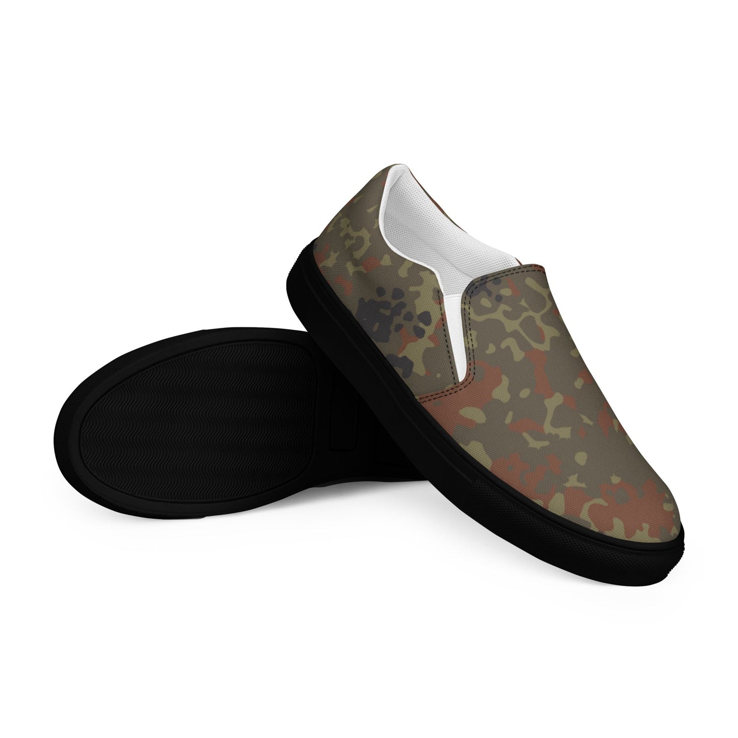German Flecktarn CAMO Mens Slip-On Canvas Shoes