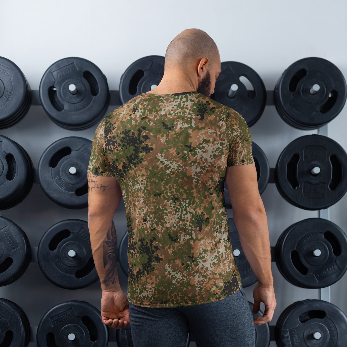 German Flecktarn Multi-terrain CAMO Mens Athletic T-Shirt