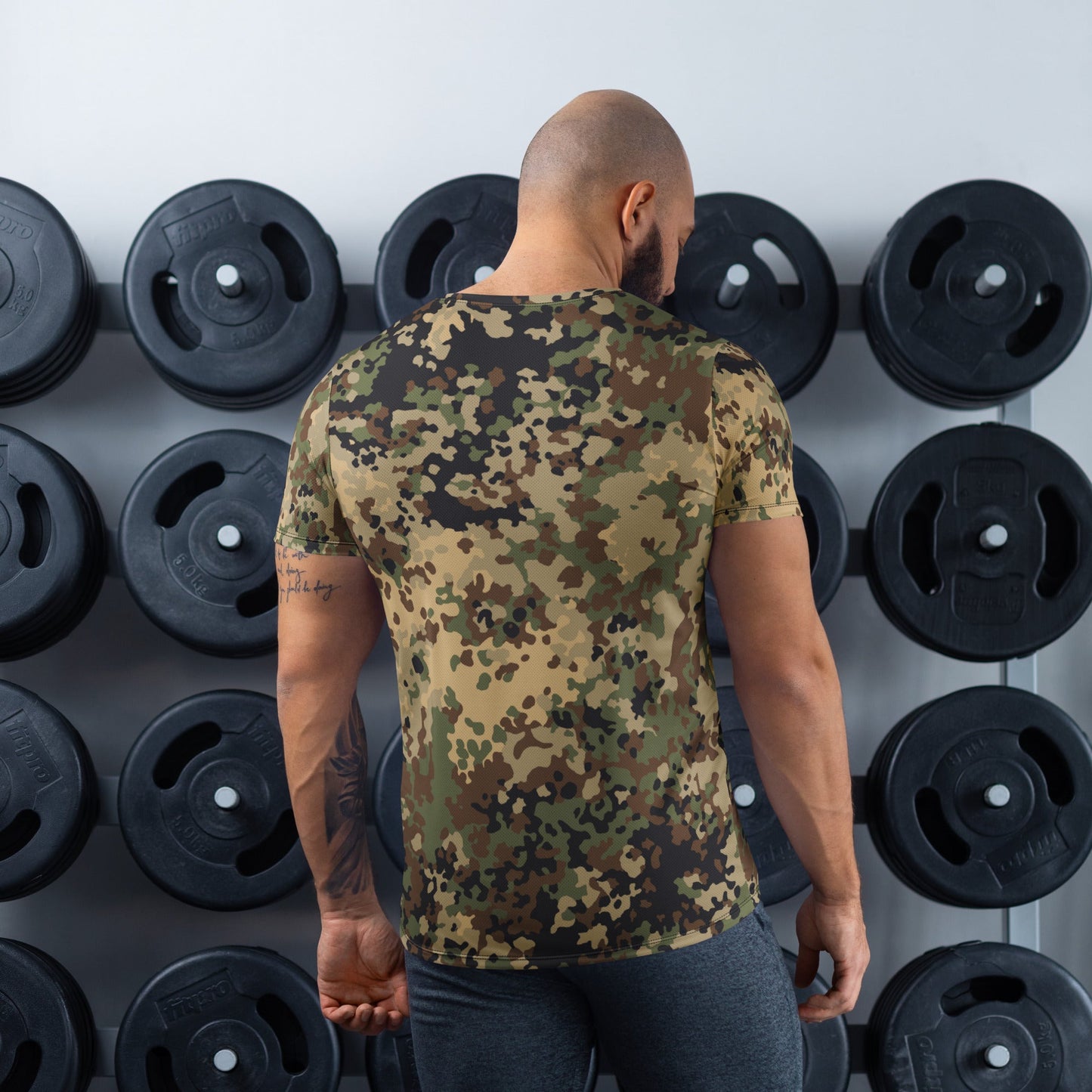 German Flecktarn Multi-terrain CAMO Mens athletic t-shirt - Athletic T-Shirts