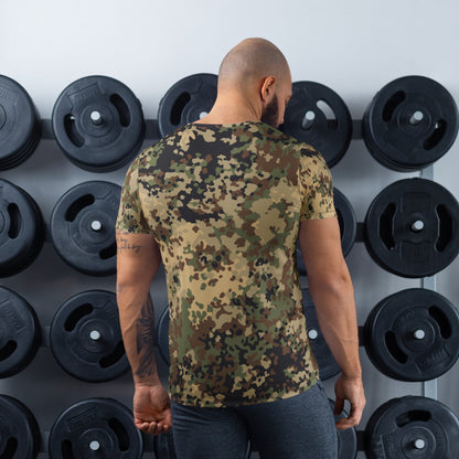 German Flecktarn Multi-terrain CAMO Mens athletic t-shirt - Athletic T-Shirts
