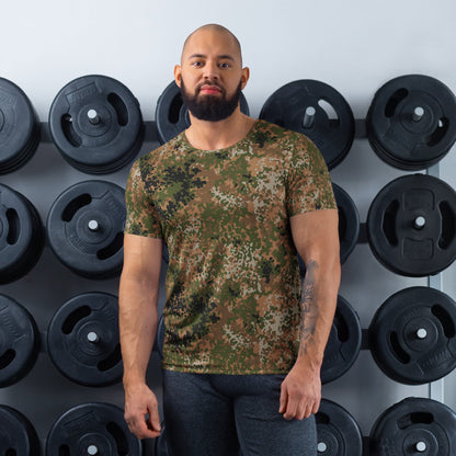 German Flecktarn Multi-terrain CAMO Mens Athletic T-Shirt - XS