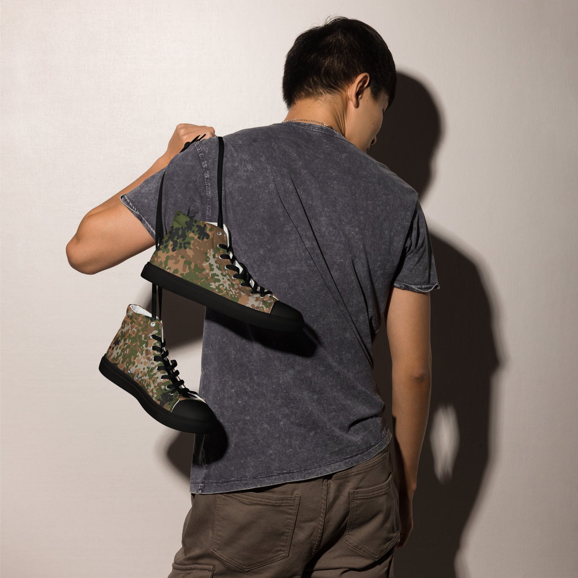 German Flecktarn Multi-terrain CAMO Mens High-Top Canvas Shoes