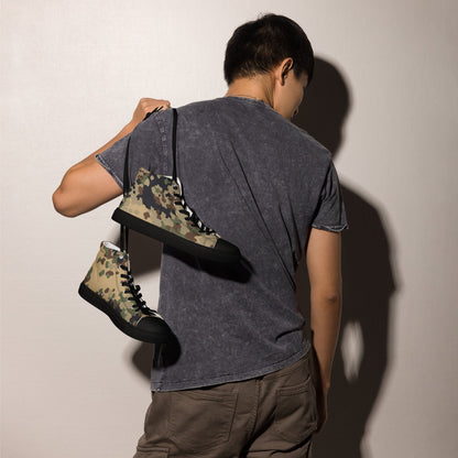 German Flecktarn Multi-terrain CAMO Mens high top canvas shoes - High Top Canvas Shoes
