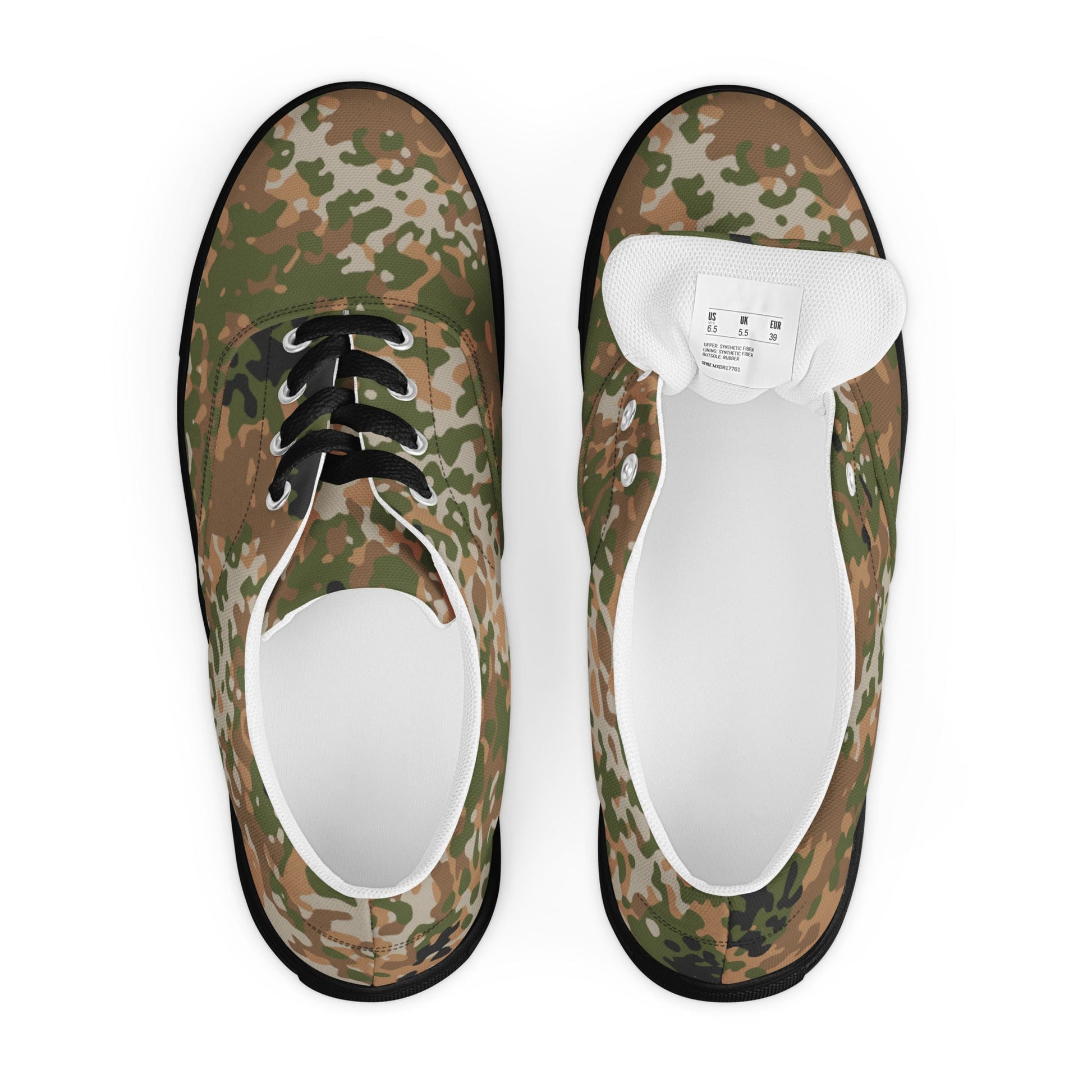 German Flecktarn Multi-terrain CAMO Mens Lace-Up Canvas Shoes - Lace-up