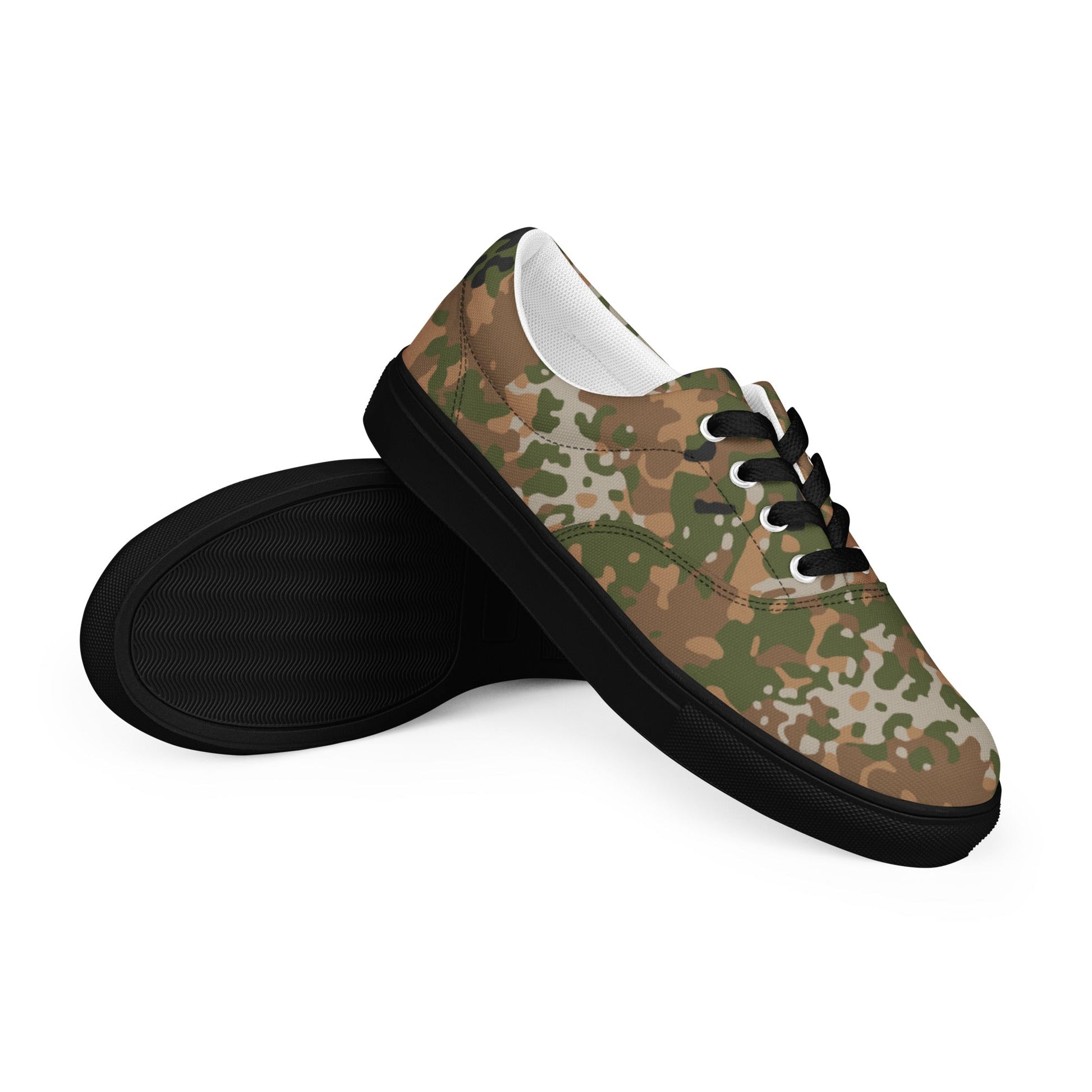 German Flecktarn Multi-terrain CAMO Mens Lace-Up Canvas Shoes - 5 - Lace-up