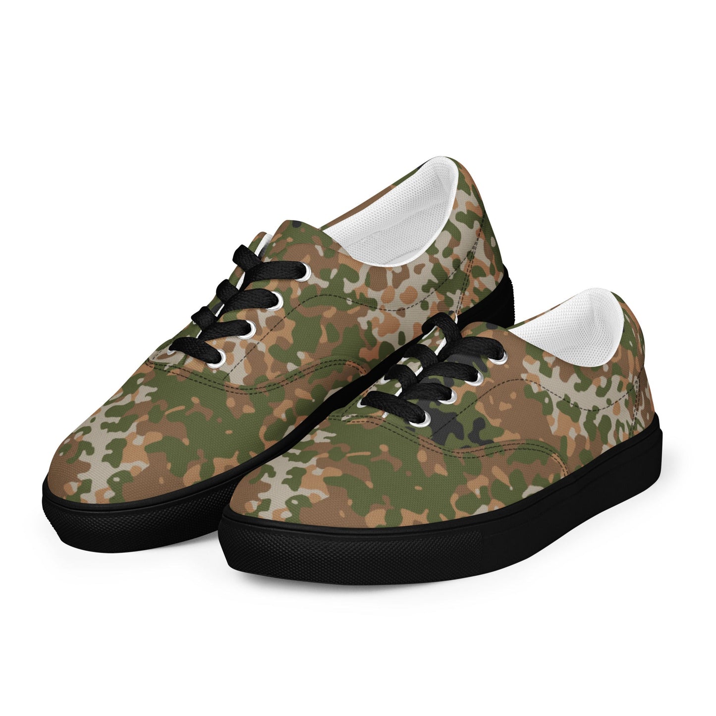 German Flecktarn Multi-terrain CAMO Mens Lace-Up Canvas Shoes - Lace-up