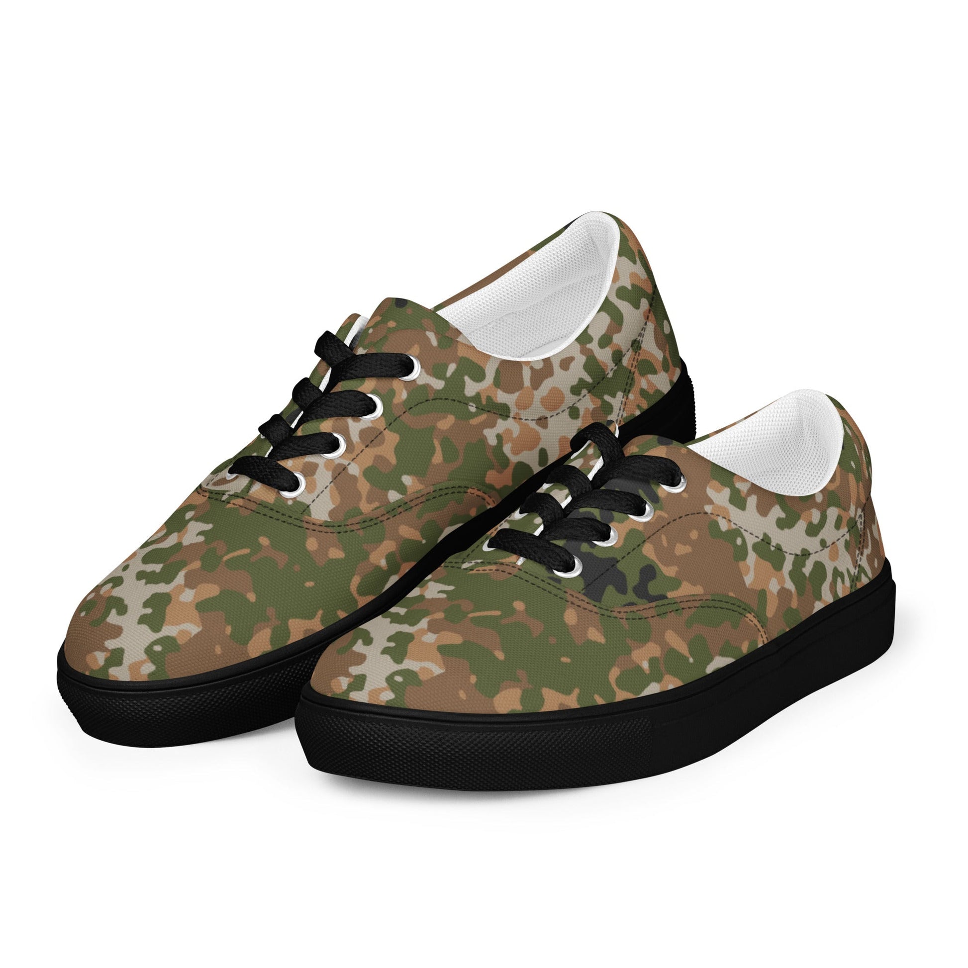 German Flecktarn Multi-terrain CAMO Mens Lace-Up Canvas Shoes - Lace-up