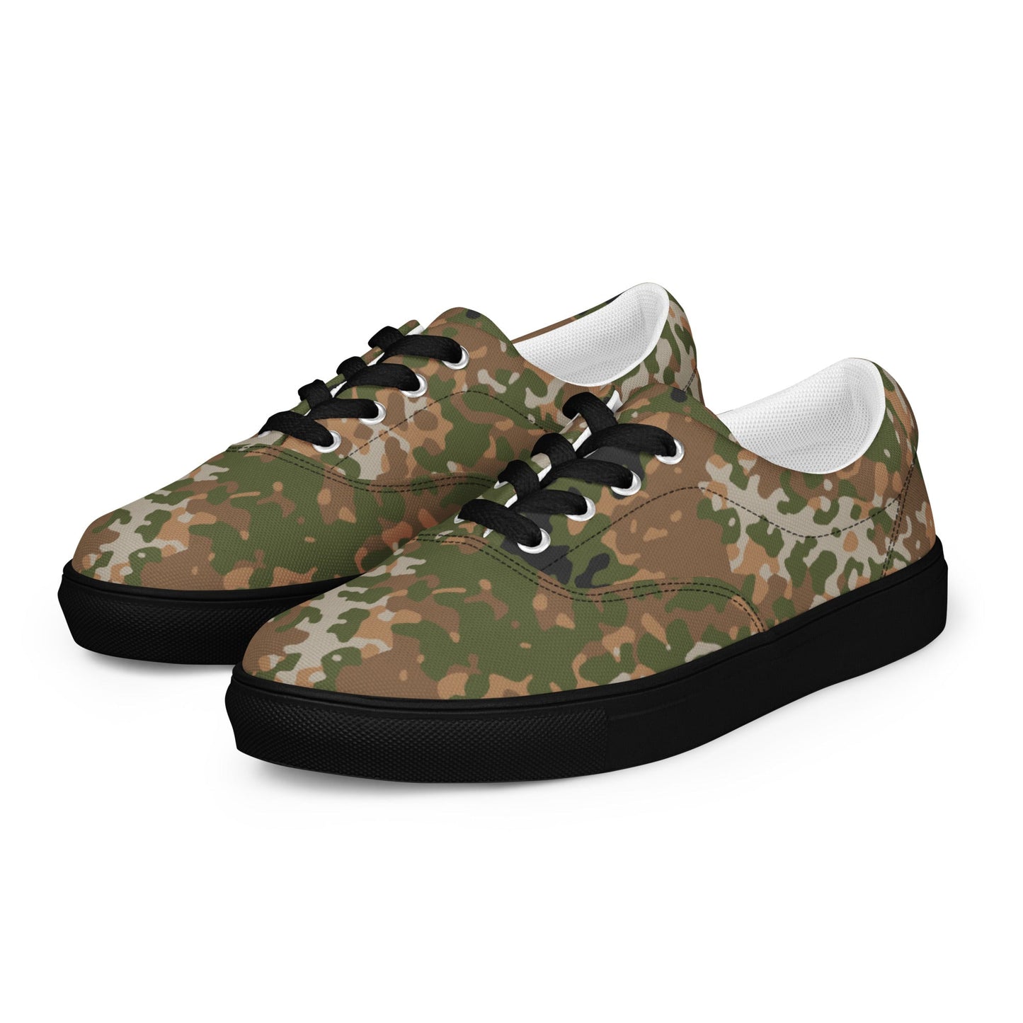 German Flecktarn Multi-terrain CAMO Mens Lace-Up Canvas Shoes - Lace-up