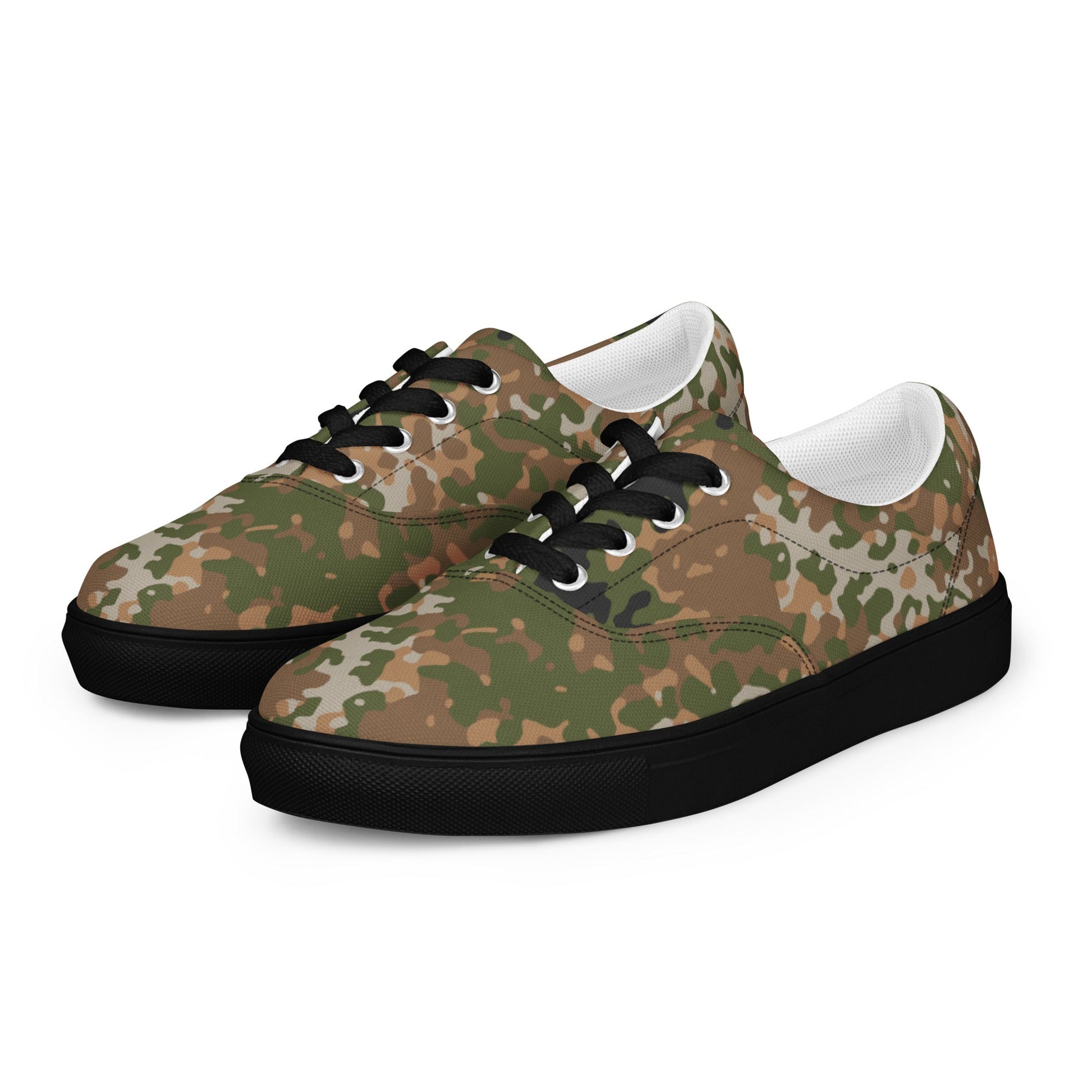 German Flecktarn Multi-terrain CAMO Mens Lace-Up Canvas Shoes - Lace-up