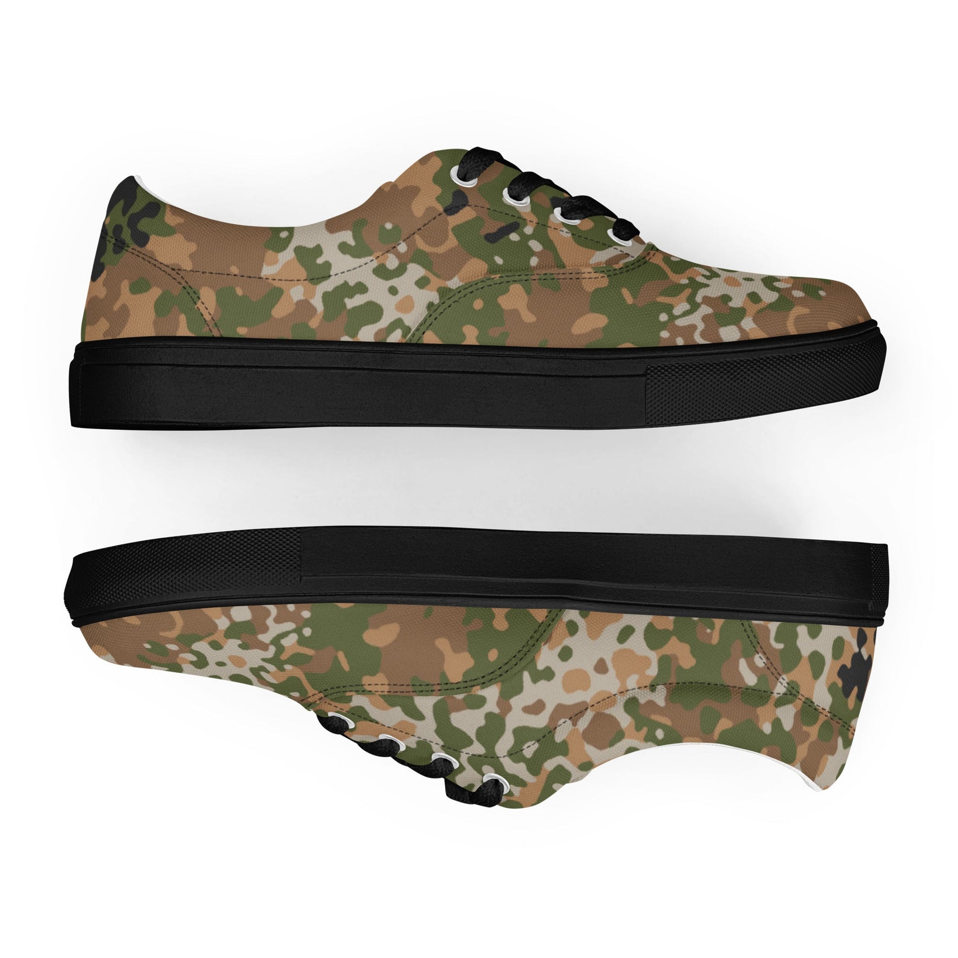 German Flecktarn Multi-terrain CAMO Mens Lace-Up Canvas Shoes - Lace-up