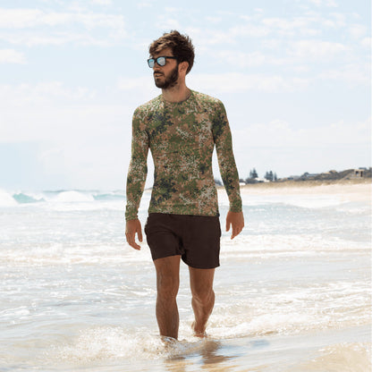 German Flecktarn Multi-terrain CAMO Mens Long-sleeve Rash Guard - XS - Long-Sleeve