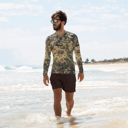 German Flecktarn Multi-terrain CAMO Mens Long-sleeve Rash Guard - XS - Guards