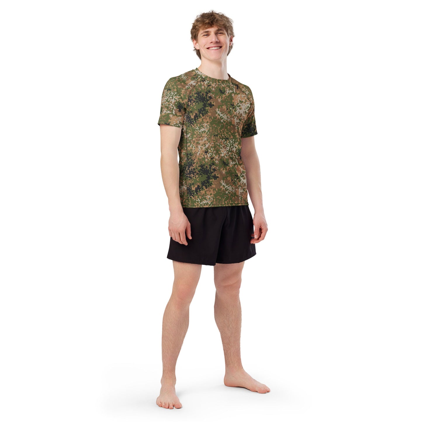 German Flecktarn Multi-terrain CAMO Mens Short-Sleeve Rash Guard