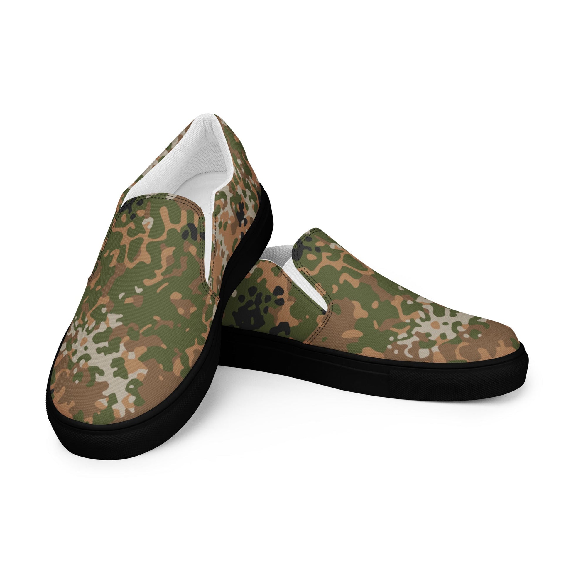 German Flecktarn Multi-terrain CAMO Mens Slip-On Canvas Shoes - 5