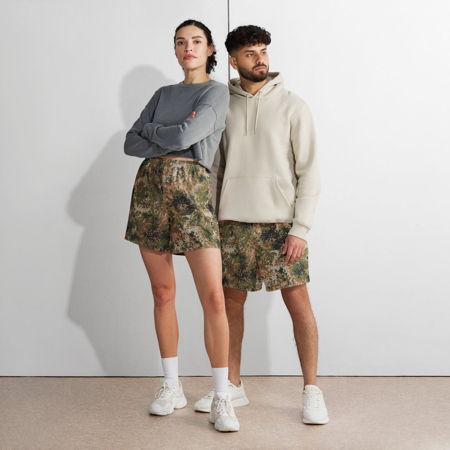 German Flecktarn Multi-terrain CAMO Unisex Athletic Long Shorts