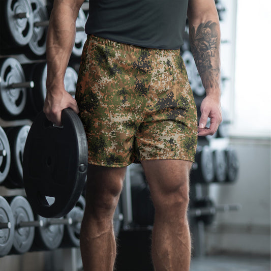 German Flecktarn Multi-terrain CAMO Unisex Athletic Long Shorts - 2XS