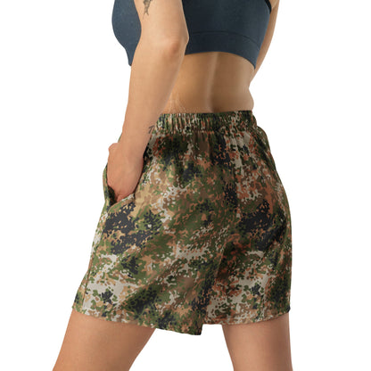 German Flecktarn Multi-terrain CAMO Unisex Athletic Long Shorts