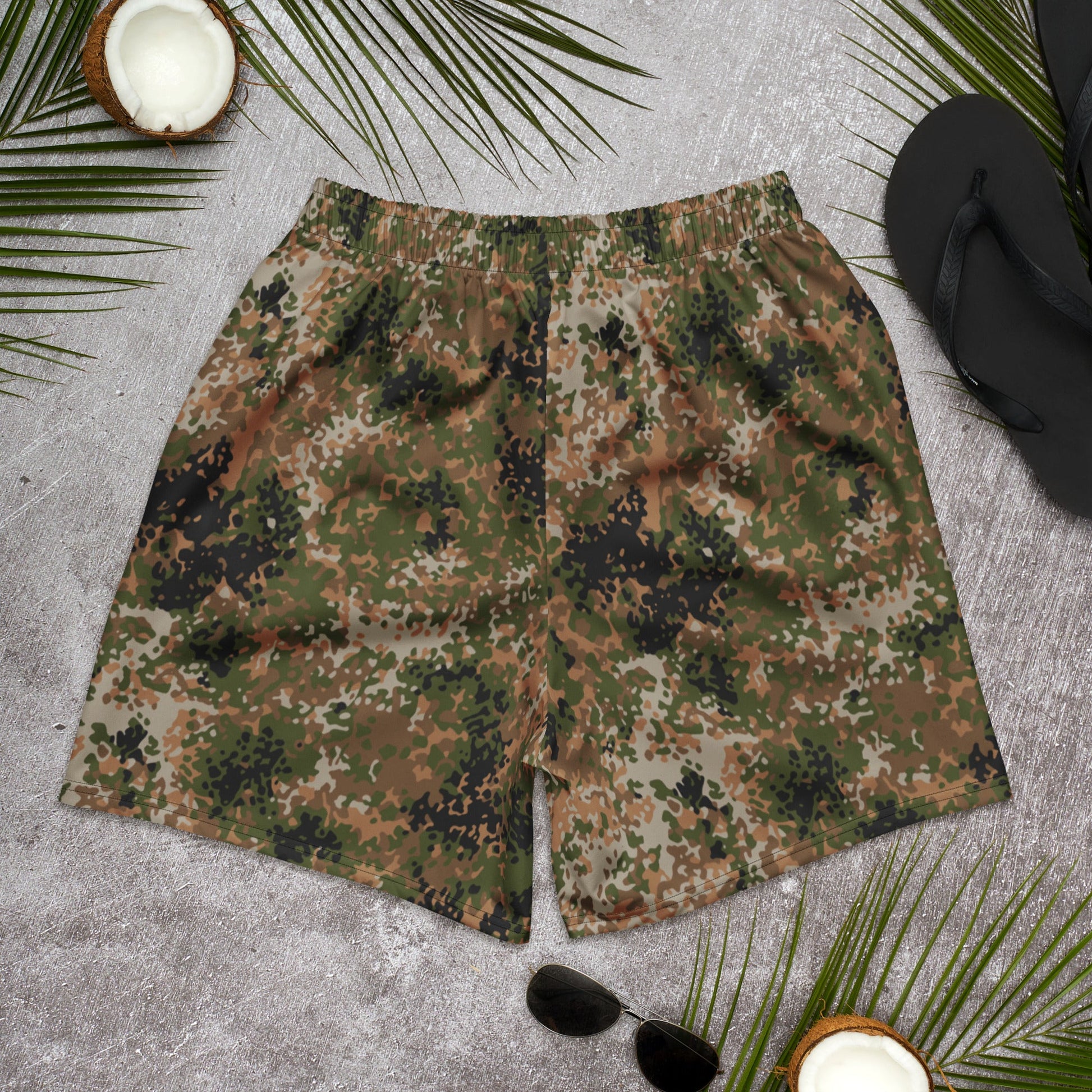 German Flecktarn Multi-terrain CAMO Unisex Athletic Long Shorts