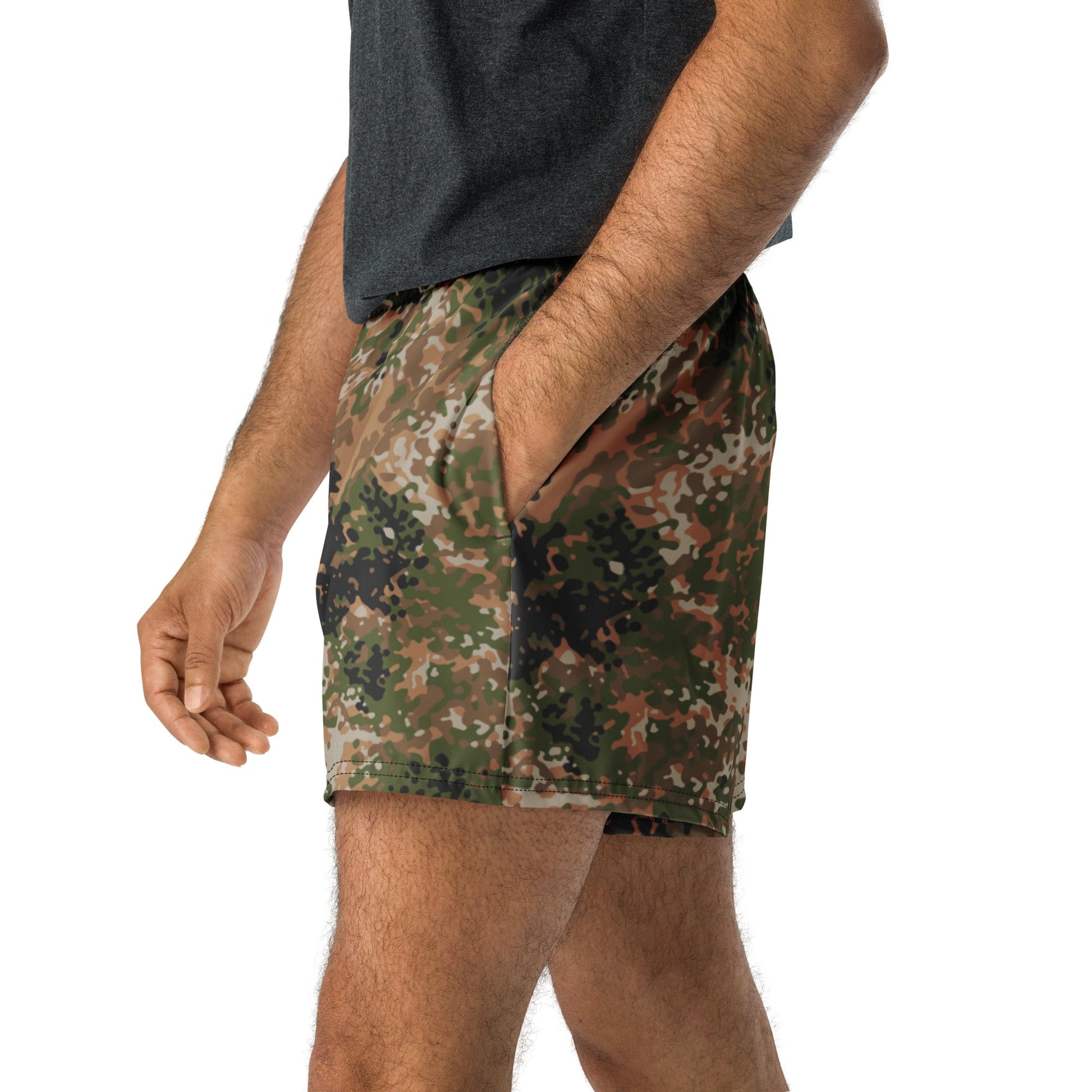 German Flecktarn Multi-terrain CAMO Unisex Athletic Shorts - XS
