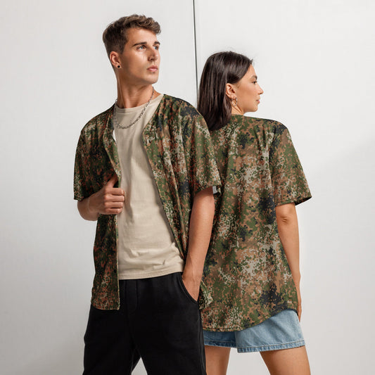 German Flecktarn Multi-terrain CAMO Unisex Baseball Jersey - 2XS