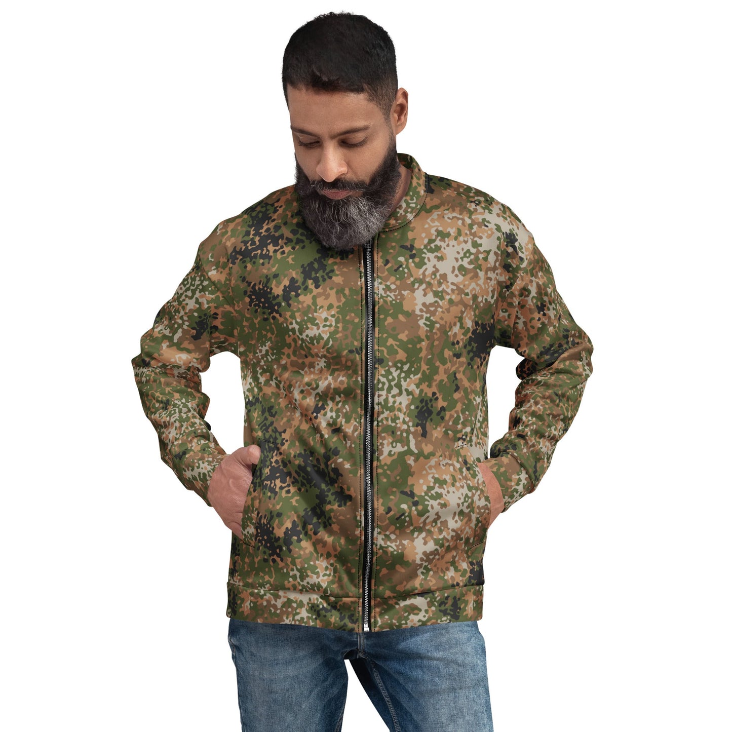 German Flecktarn Multi-terrain CAMO Unisex Bomber Jacket - XS