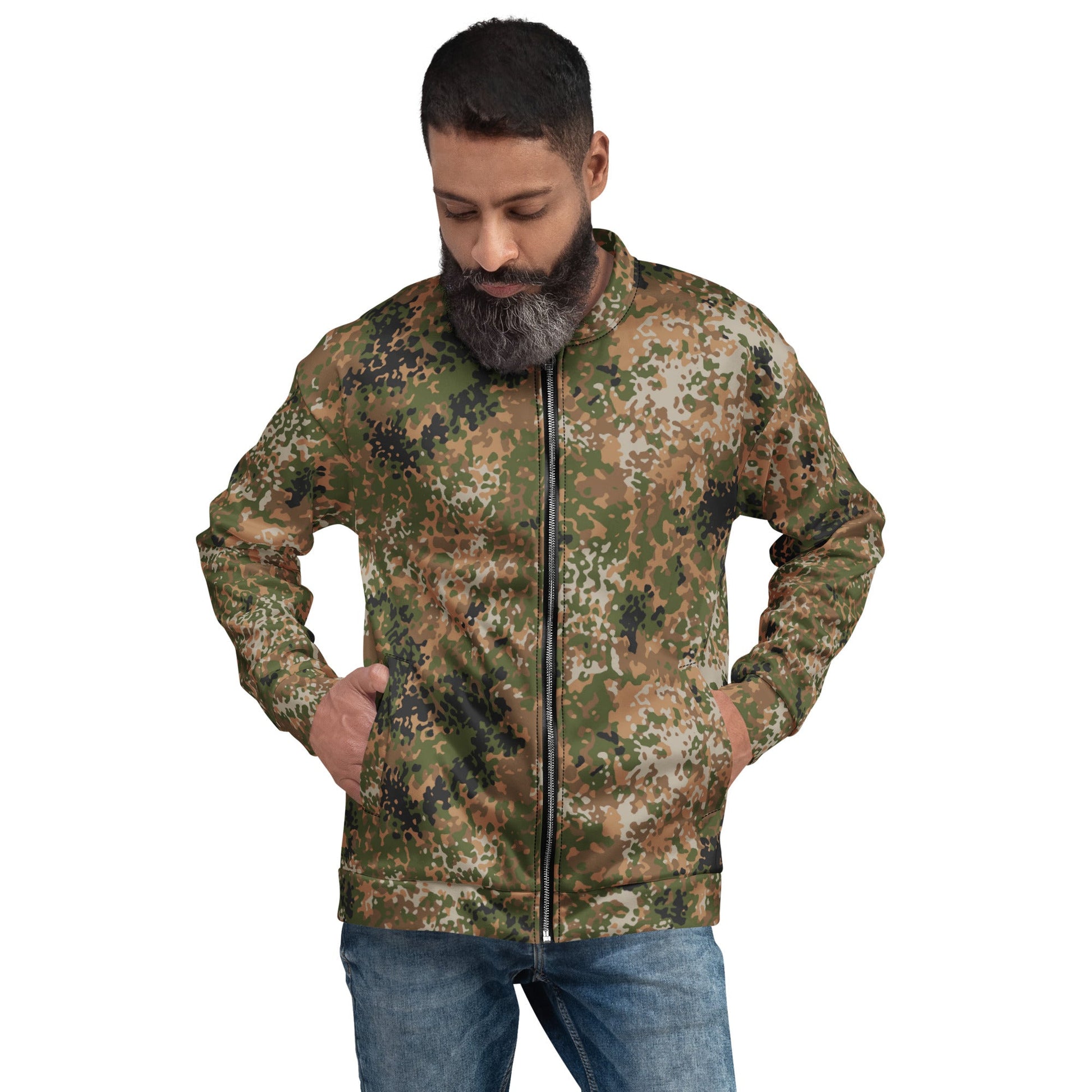 German Flecktarn Multi-terrain CAMO Unisex Bomber Jacket - XS