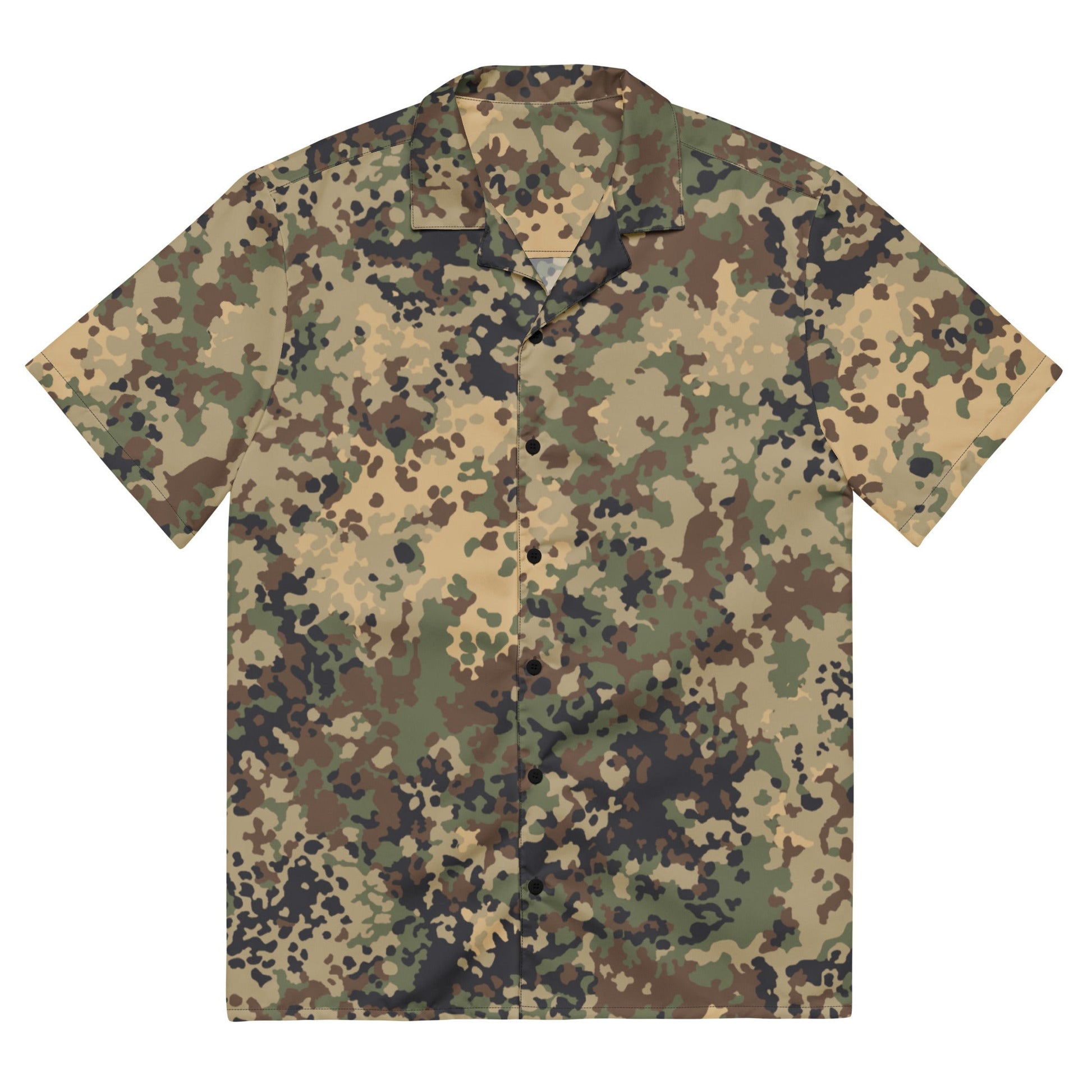 German Flecktarn Multi-terrain CAMO Unisex button shirt - 2XS - Button Shirts