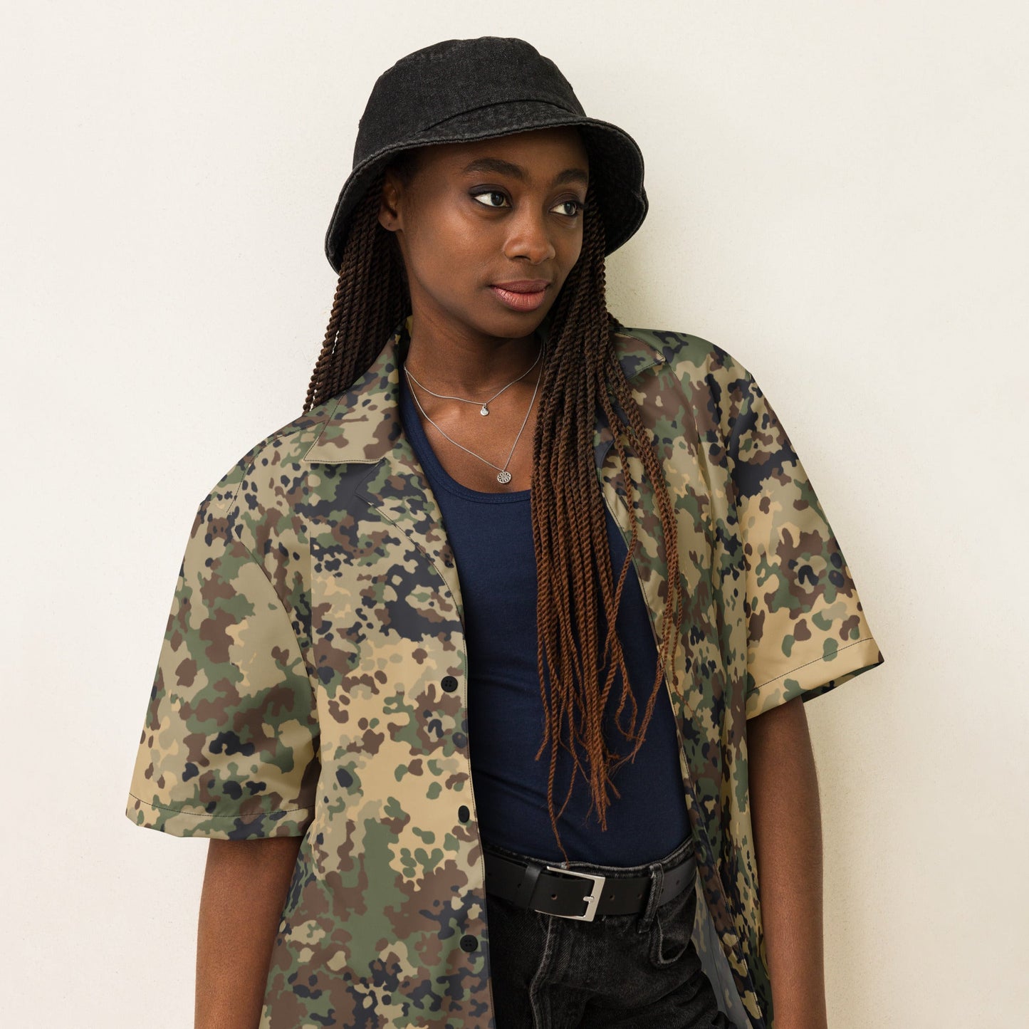 German Flecktarn Multi-terrain CAMO Unisex button shirt - Button Shirts