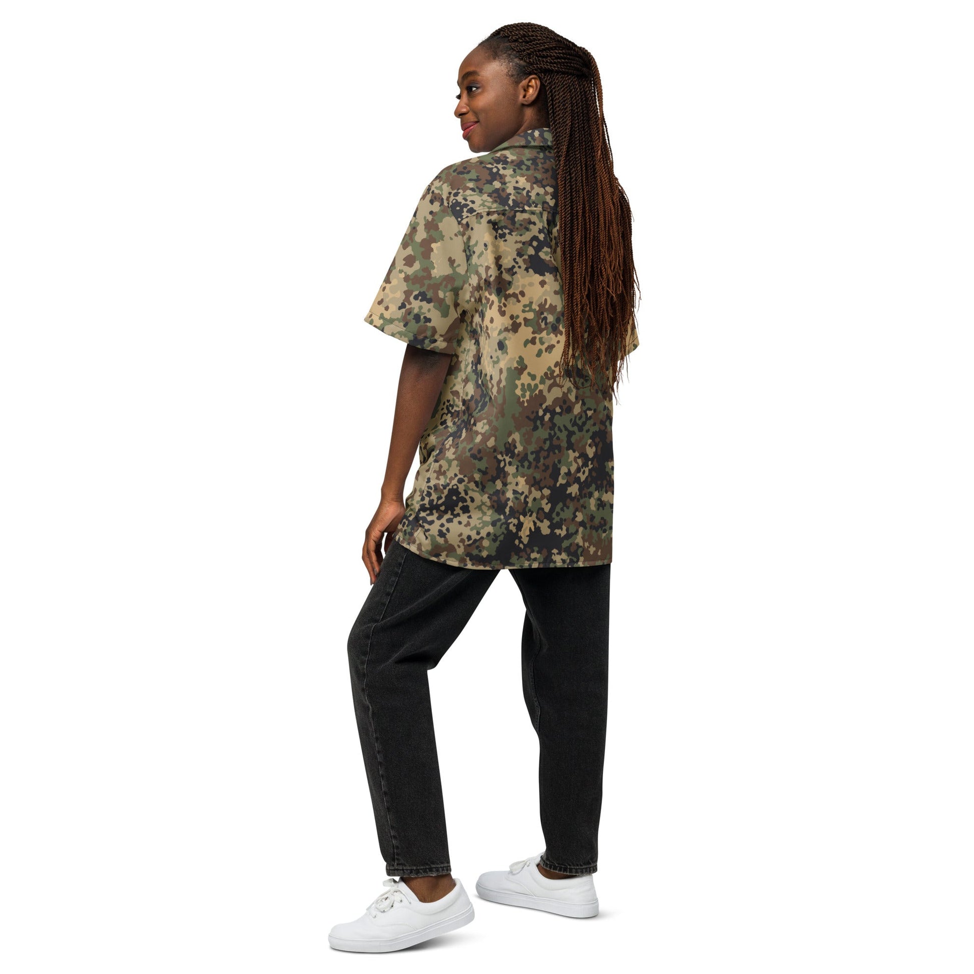 German Flecktarn Multi-terrain CAMO Unisex button shirt - Button Shirts