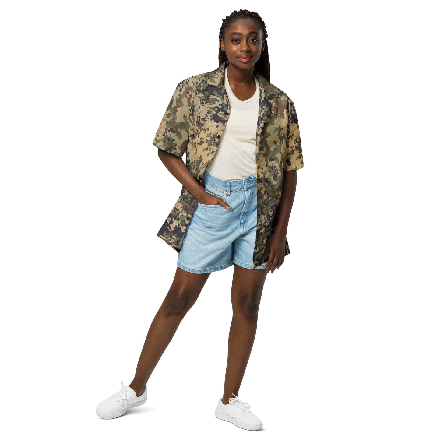 German Flecktarn Multi-terrain CAMO Unisex button shirt - Button Shirts