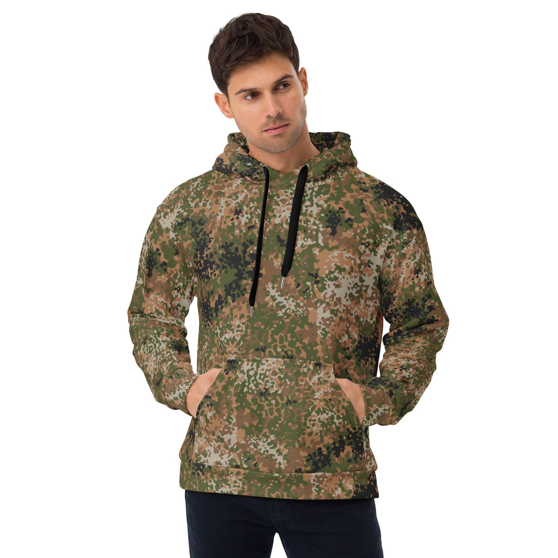 German Flecktarn Multi-terrain CAMO Unisex Hoodie - 2XS