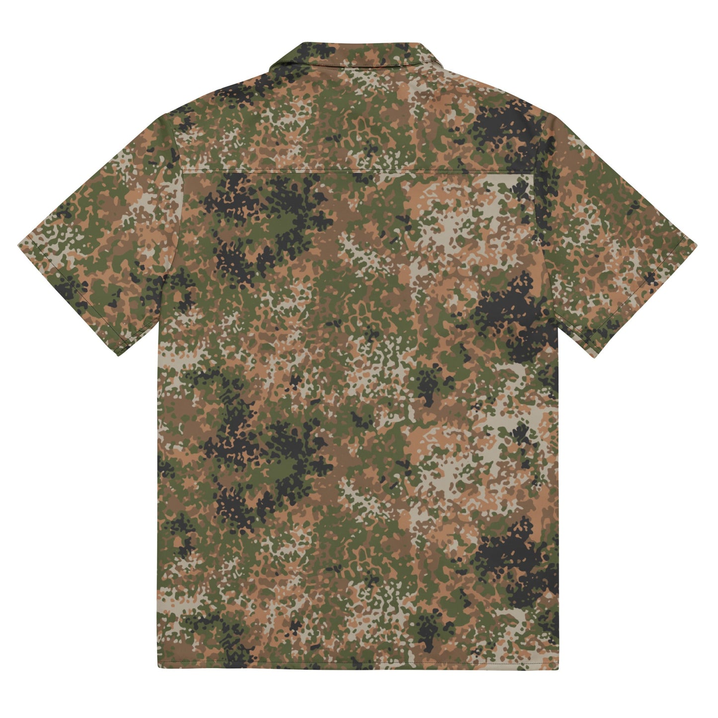 German Flecktarn Multi-terrain CAMO Unisex Short-Sleeve Button Shirt