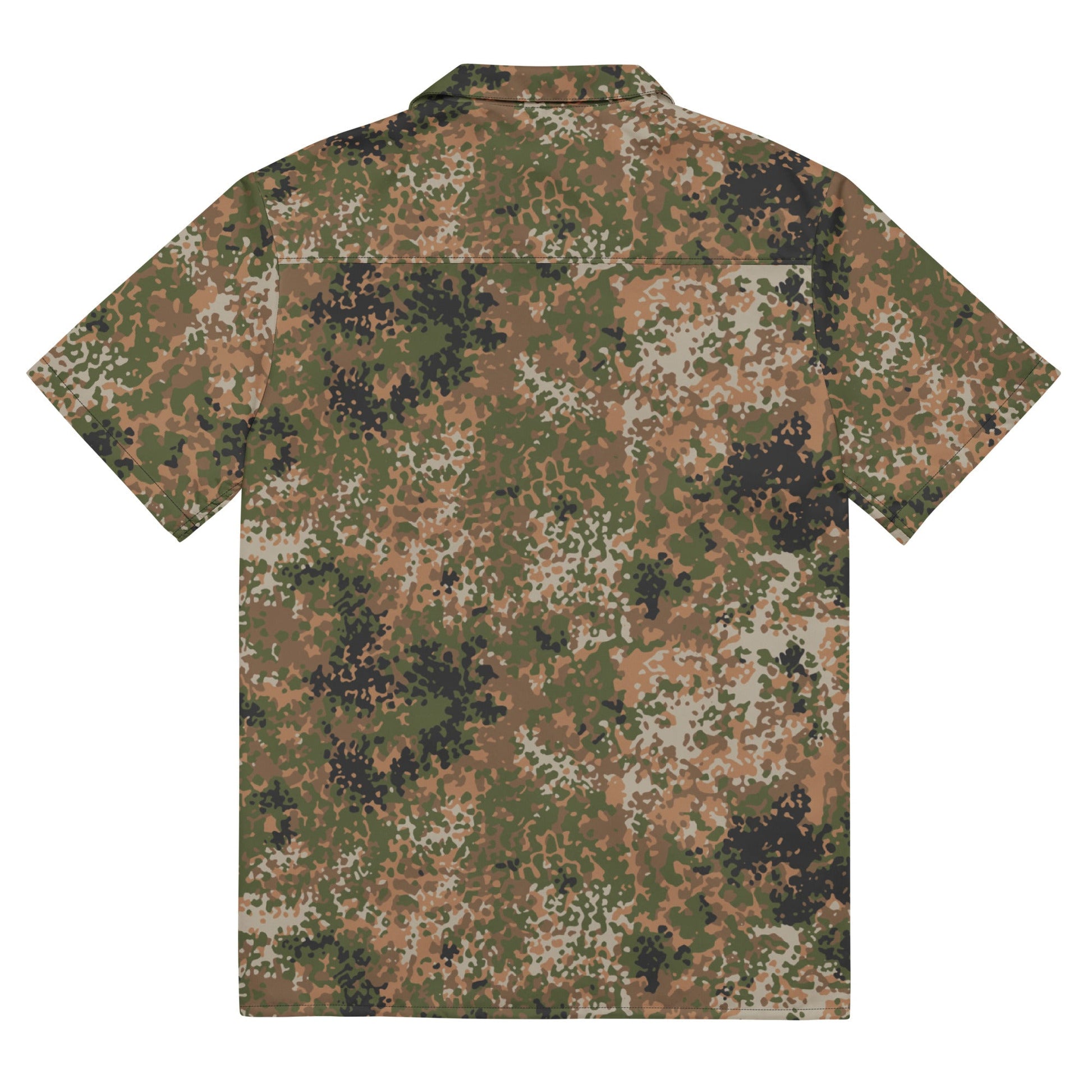 German Flecktarn Multi-terrain CAMO Unisex Short-Sleeve Button Shirt