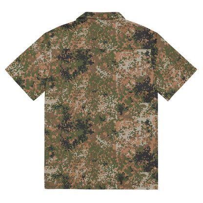 German Flecktarn Multi-terrain CAMO Unisex Short-Sleeve Button Shirt