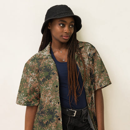 German Flecktarn Multi-terrain CAMO Unisex Short-Sleeve Button Shirt