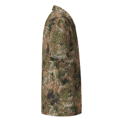 German Flecktarn Multi-terrain CAMO Unisex Short-Sleeve Button Shirt