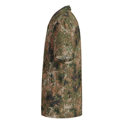 German Flecktarn Multi-terrain CAMO Unisex Short-Sleeve Button Shirt