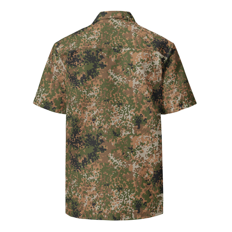 Flecktarn Bundeswehr Multi-Terrain CAMO Unisex Short-Sleeve Button Shirt - Button-Up