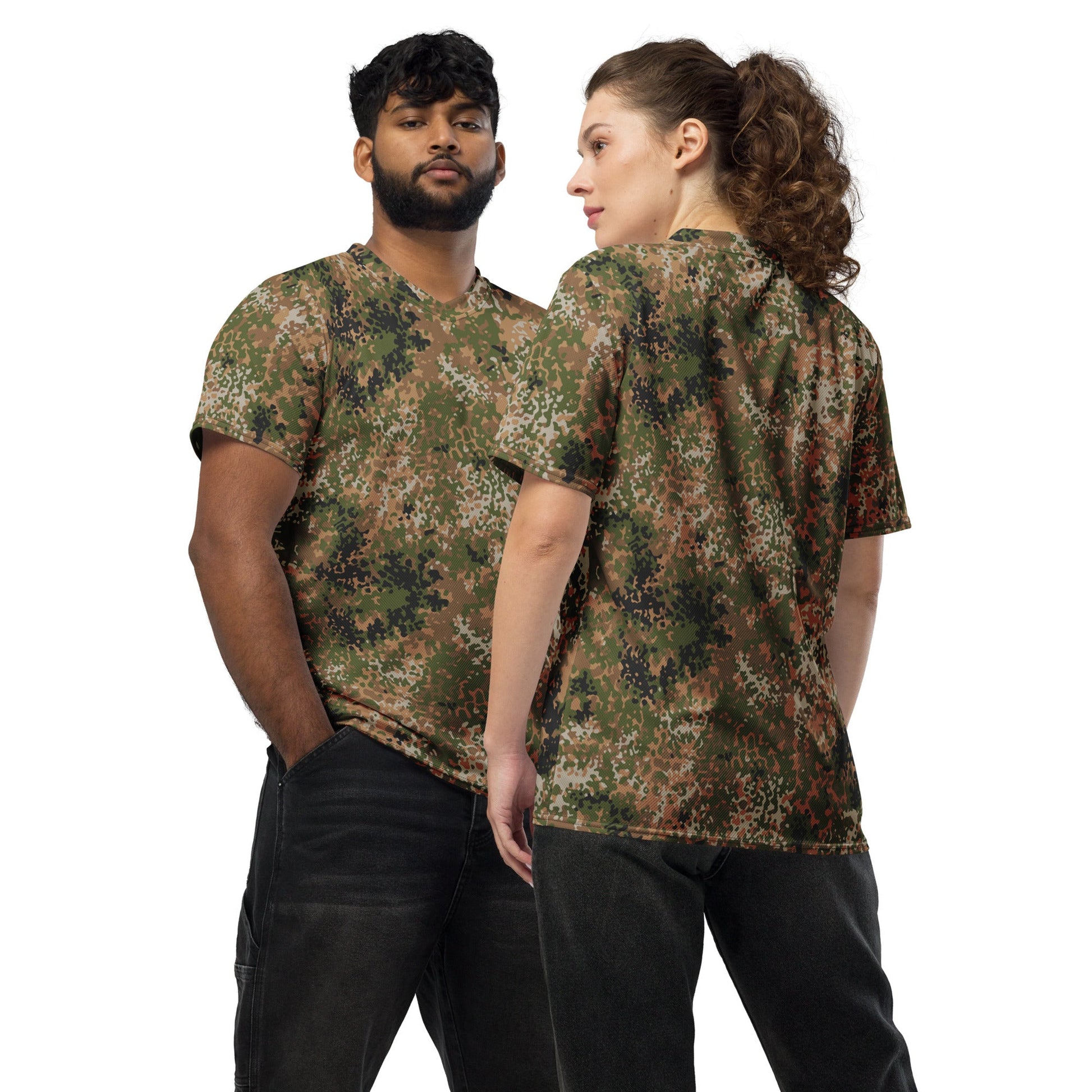 German Flecktarn Multi-terrain CAMO Unisex Sports Jersey - 2XS