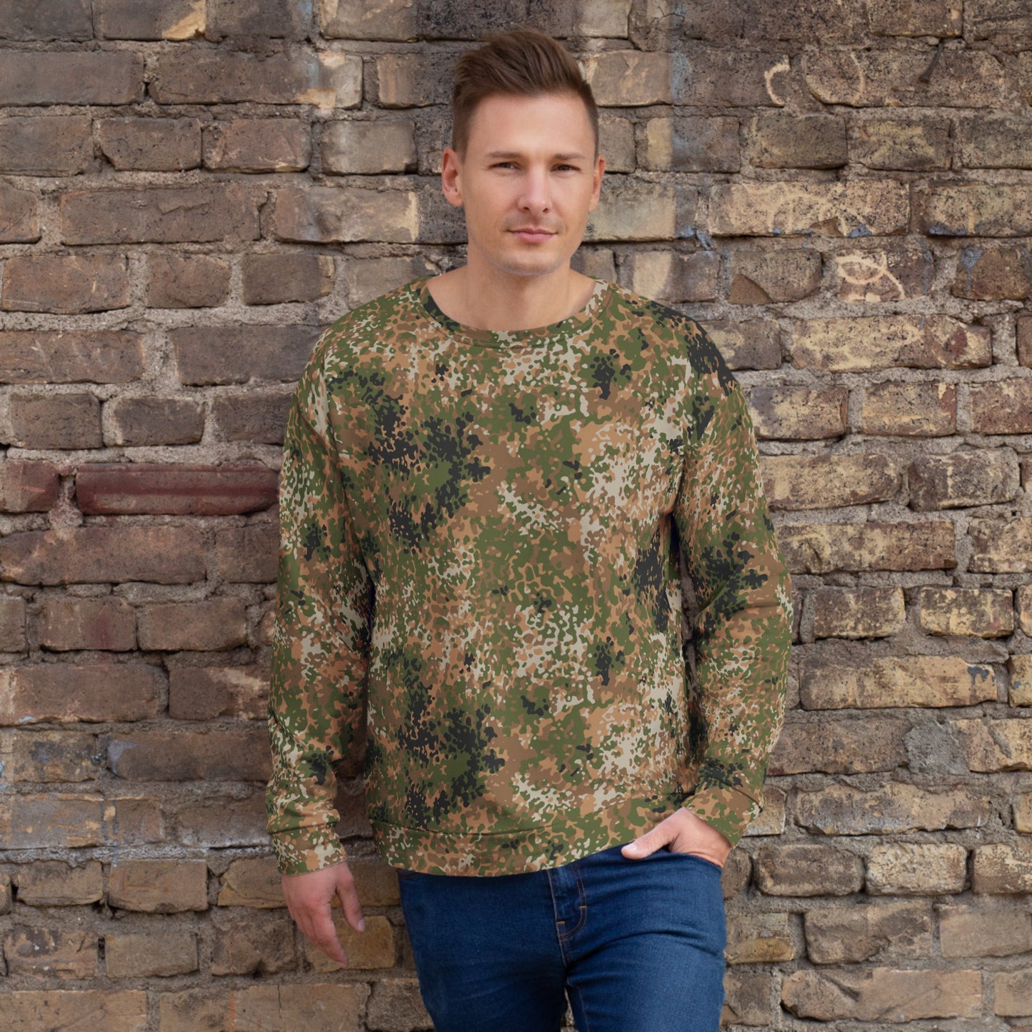 German Flecktarn Multi-terrain CAMO Unisex Sweatshirt - 2XS
