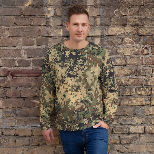 German Flecktarn Multi-terrain CAMO Unisex Sweatshirt - 2XS - Sweatshirts