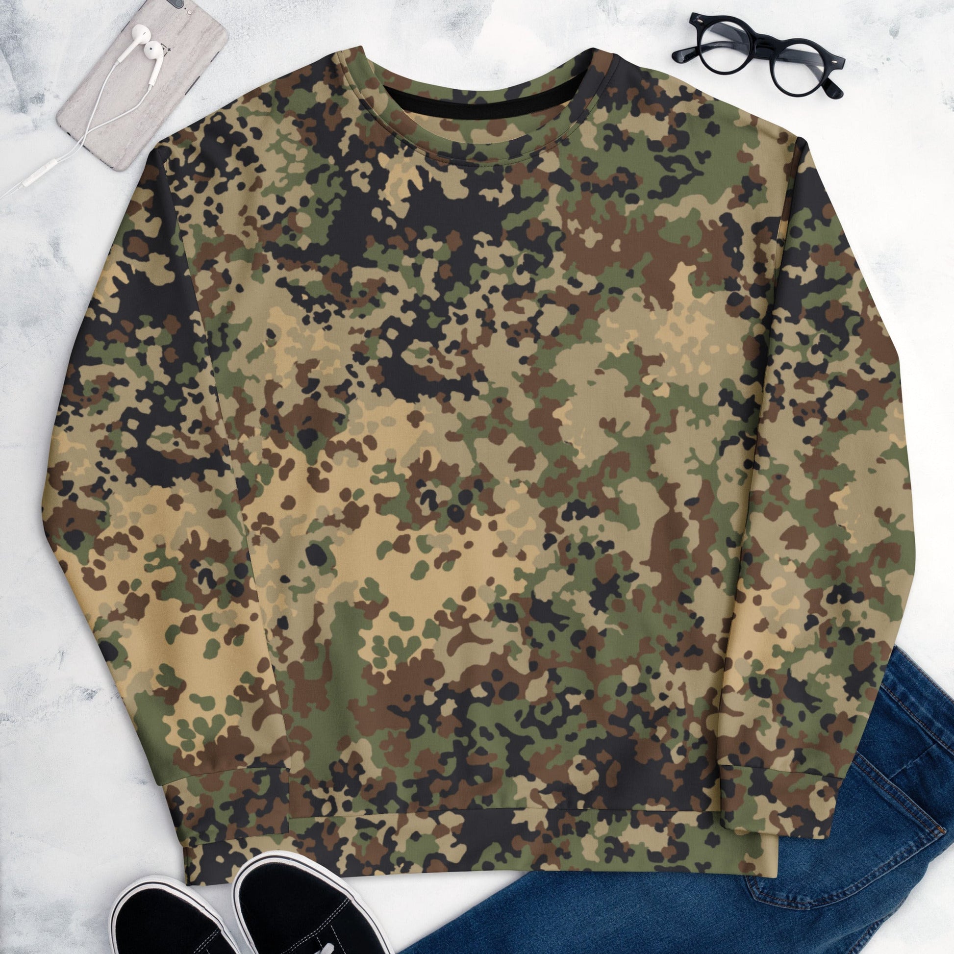 German Flecktarn Multi-terrain CAMO Unisex Sweatshirt - Sweatshirts