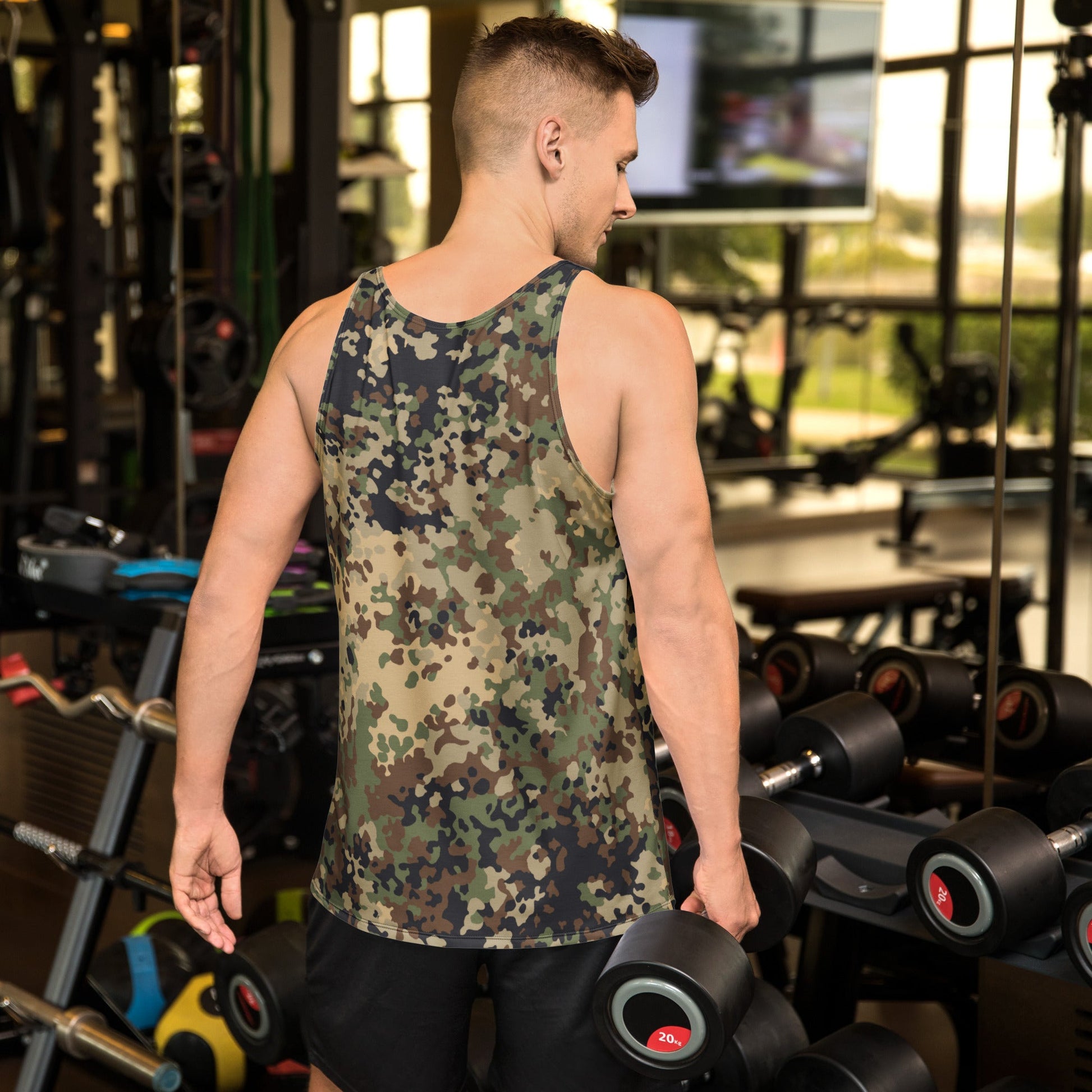 German Flecktarn Multi-terrain CAMO Unisex Tank Top - Tops