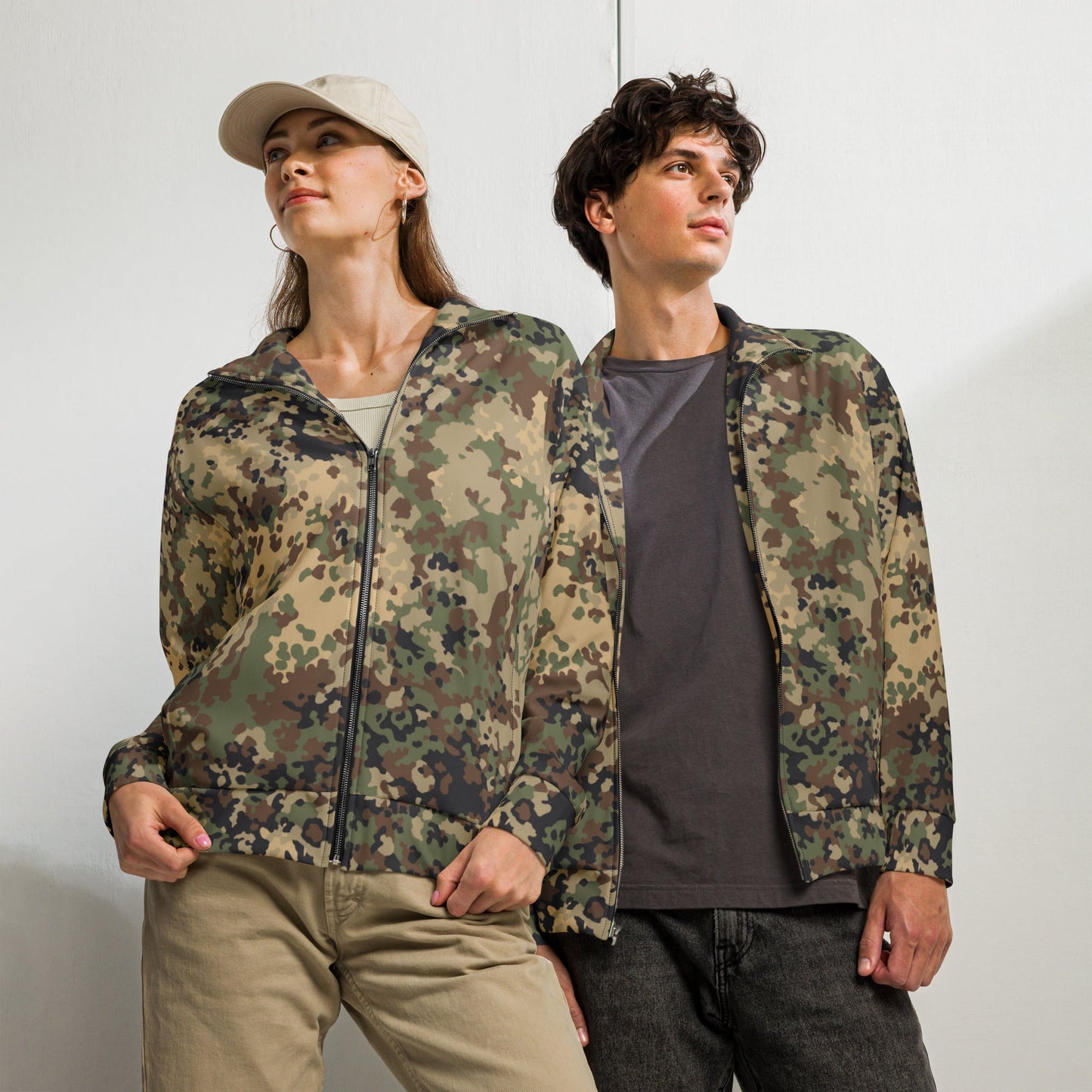 German Flecktarn Multi-terrain CAMO Unisex track jacket - 2XS - Track Jackets