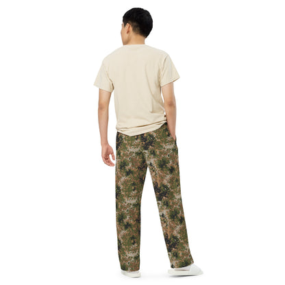 German Flecktarn Multi-terrain CAMO Unisex Wide-Leg Leisure Pants