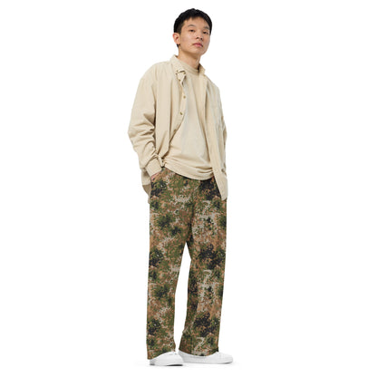 German Flecktarn Multi-terrain CAMO Unisex Wide-Leg Leisure Pants