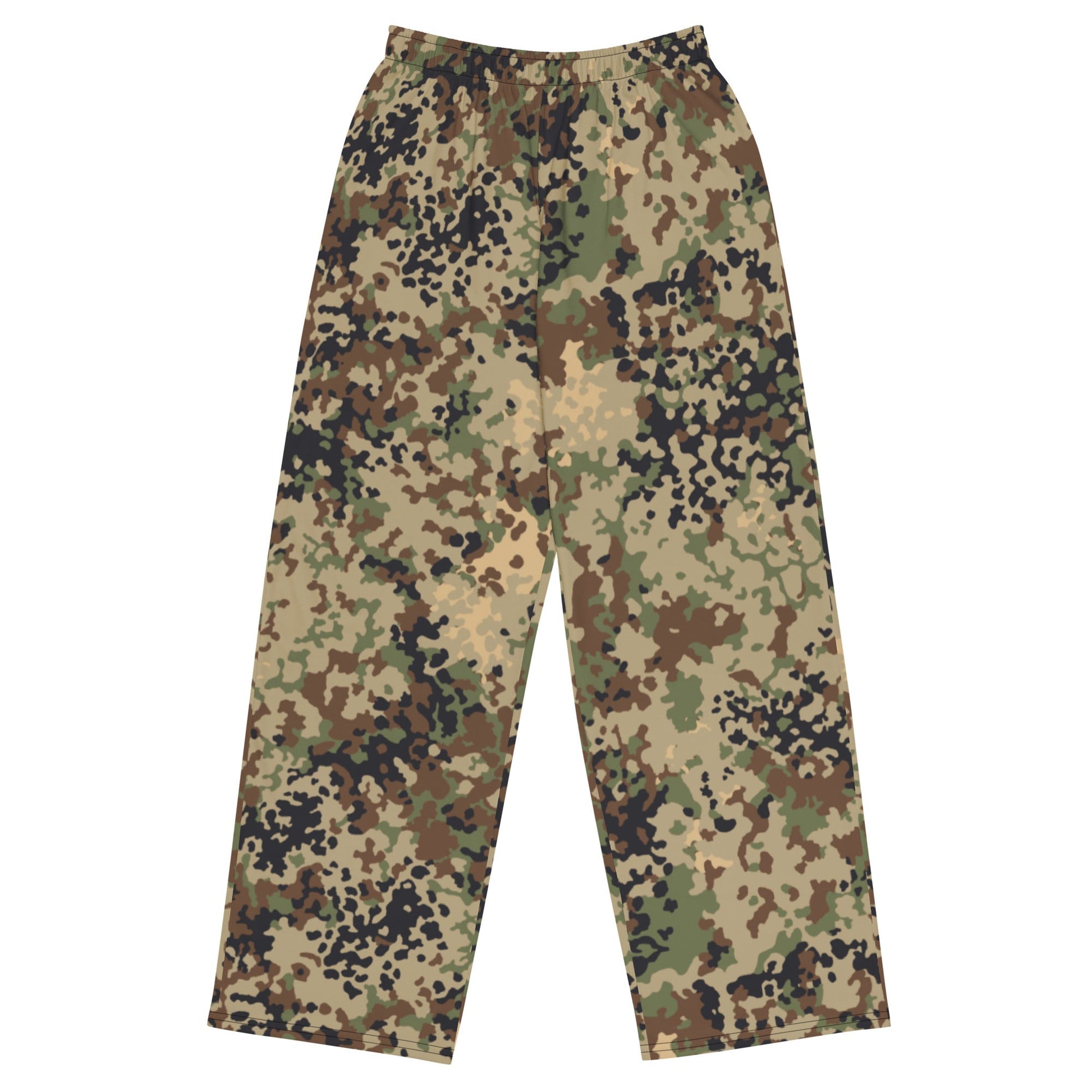 German Flecktarn Multi-terrain CAMO unisex wide-leg pants - 2XS - Wide-leg Pants