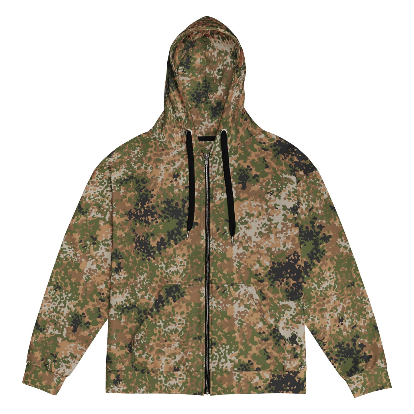 German Flecktarn Multi-terrain CAMO Unisex Zip Hoodie - 2XS