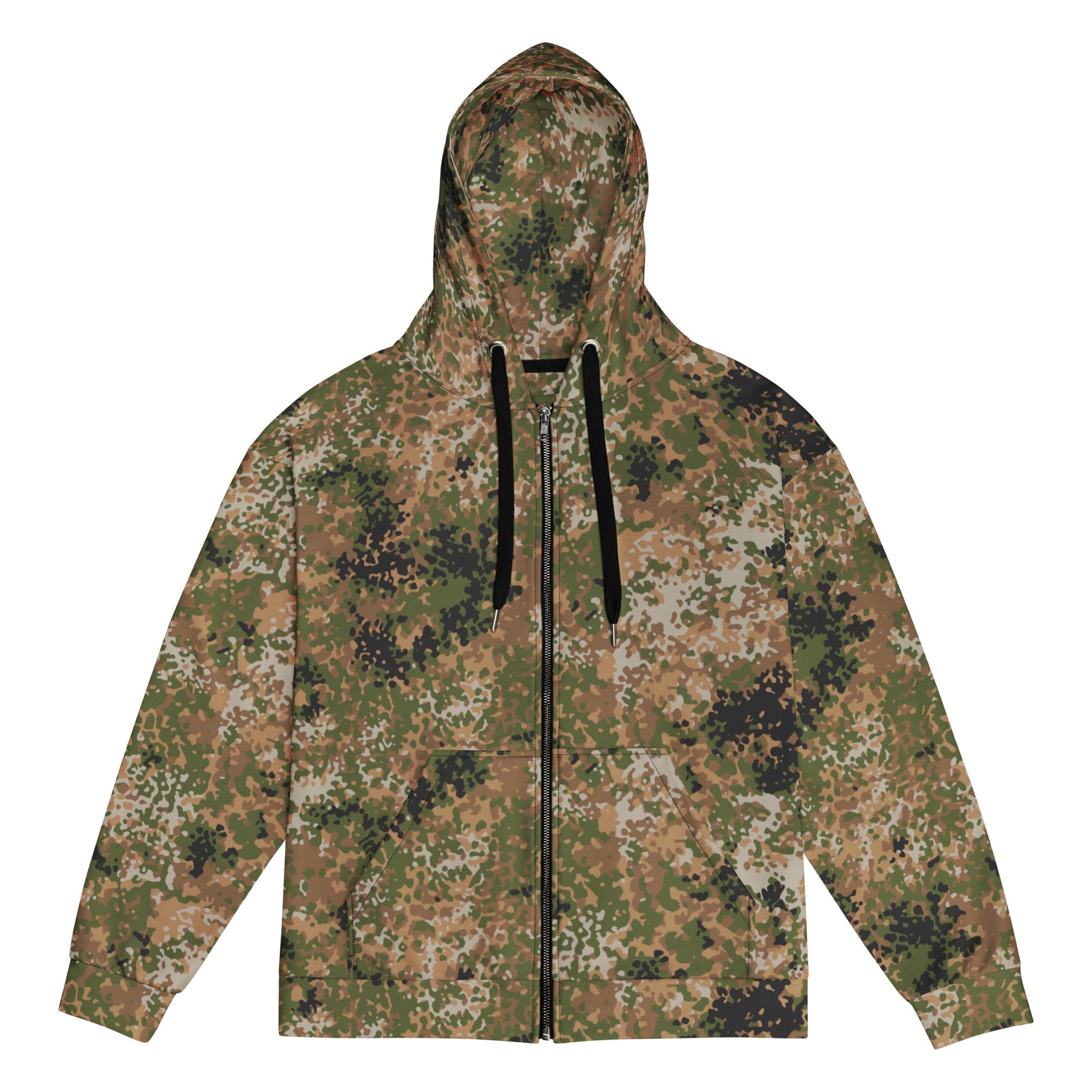 German Flecktarn Multi-terrain CAMO Unisex Zip Hoodie - 2XS